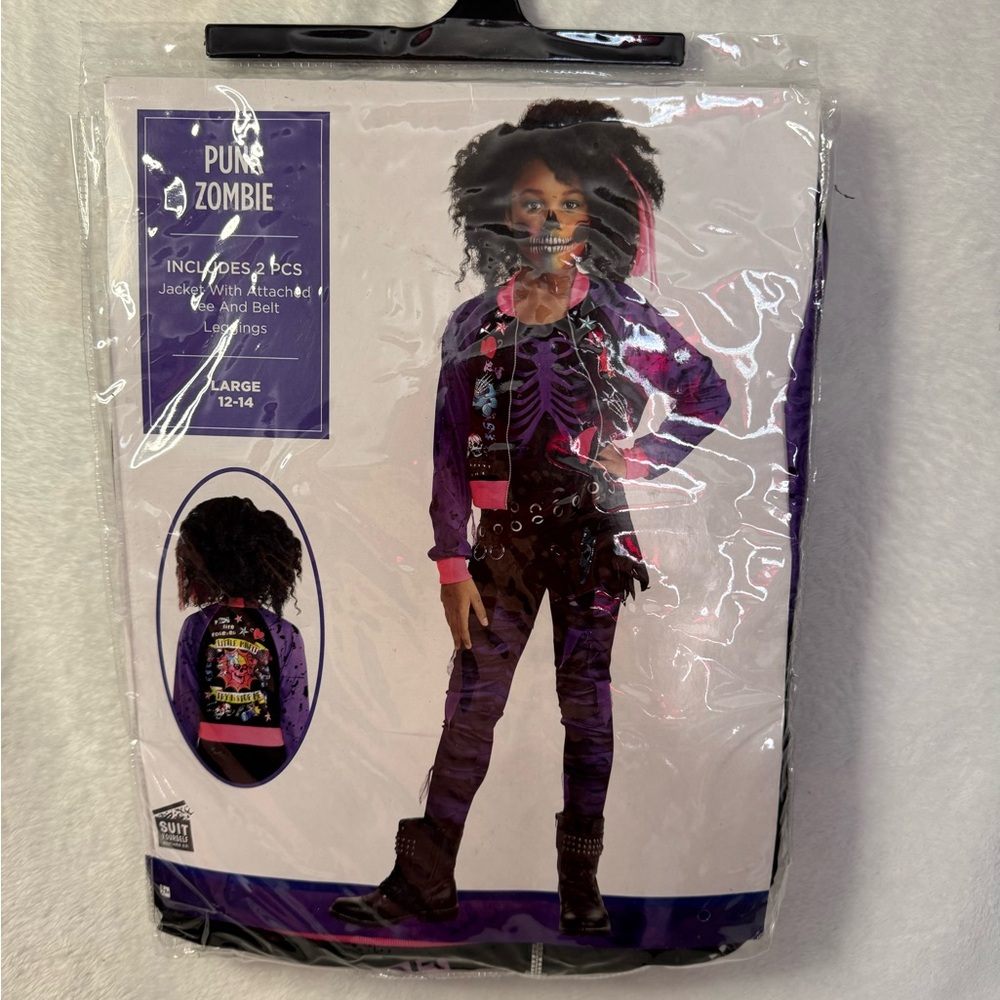 Punk Zombie Halloween Costume Child Size Large 12-14 New in Package.